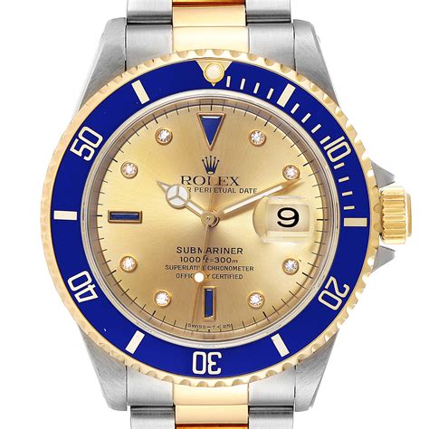 rolex submariner gold face diamonds|rolex submariner two tone gold.